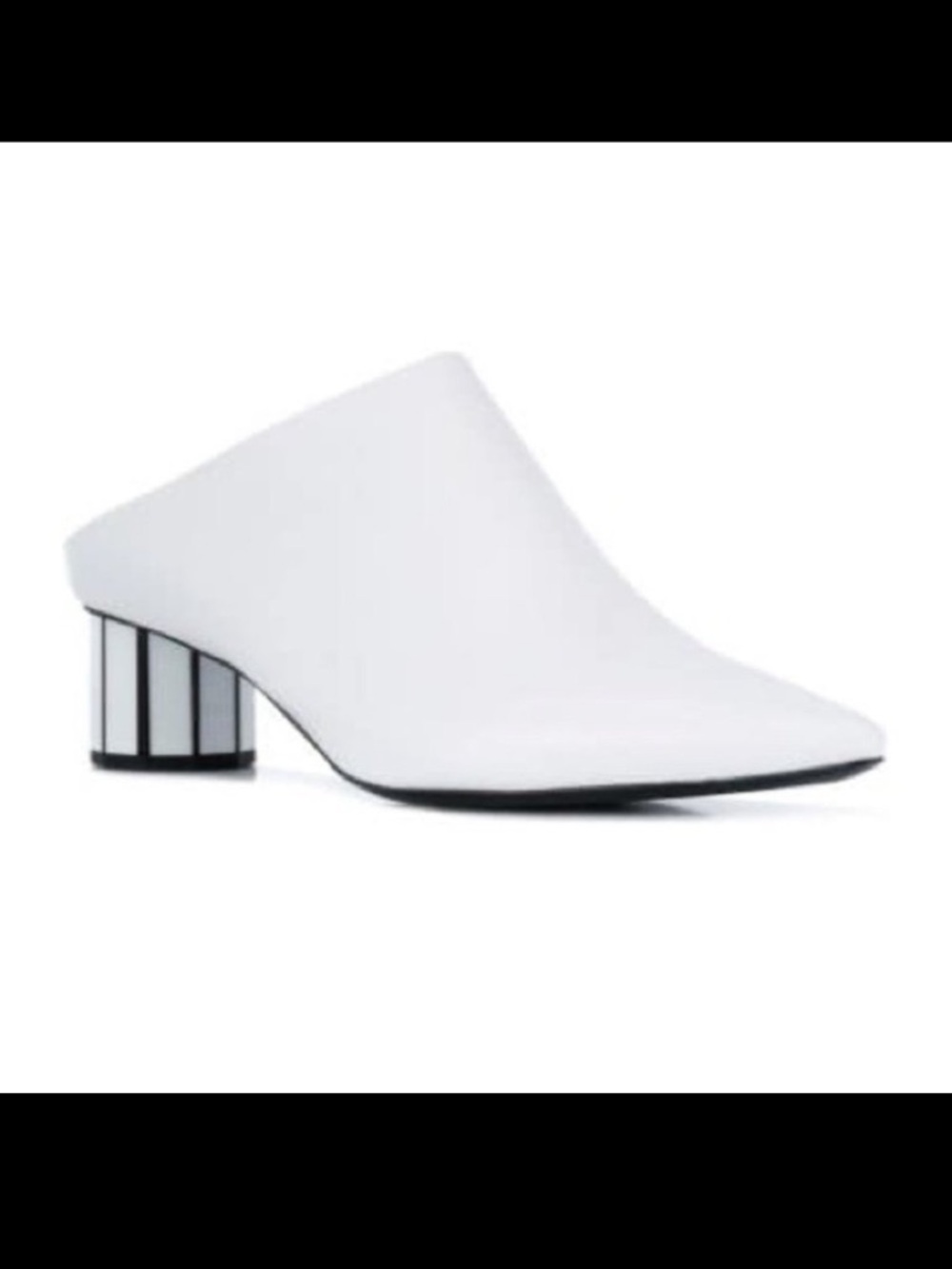 $875 37 6.5 Proenza Schouler White Pointed Toe Mules Mirrored 1.5" Heels